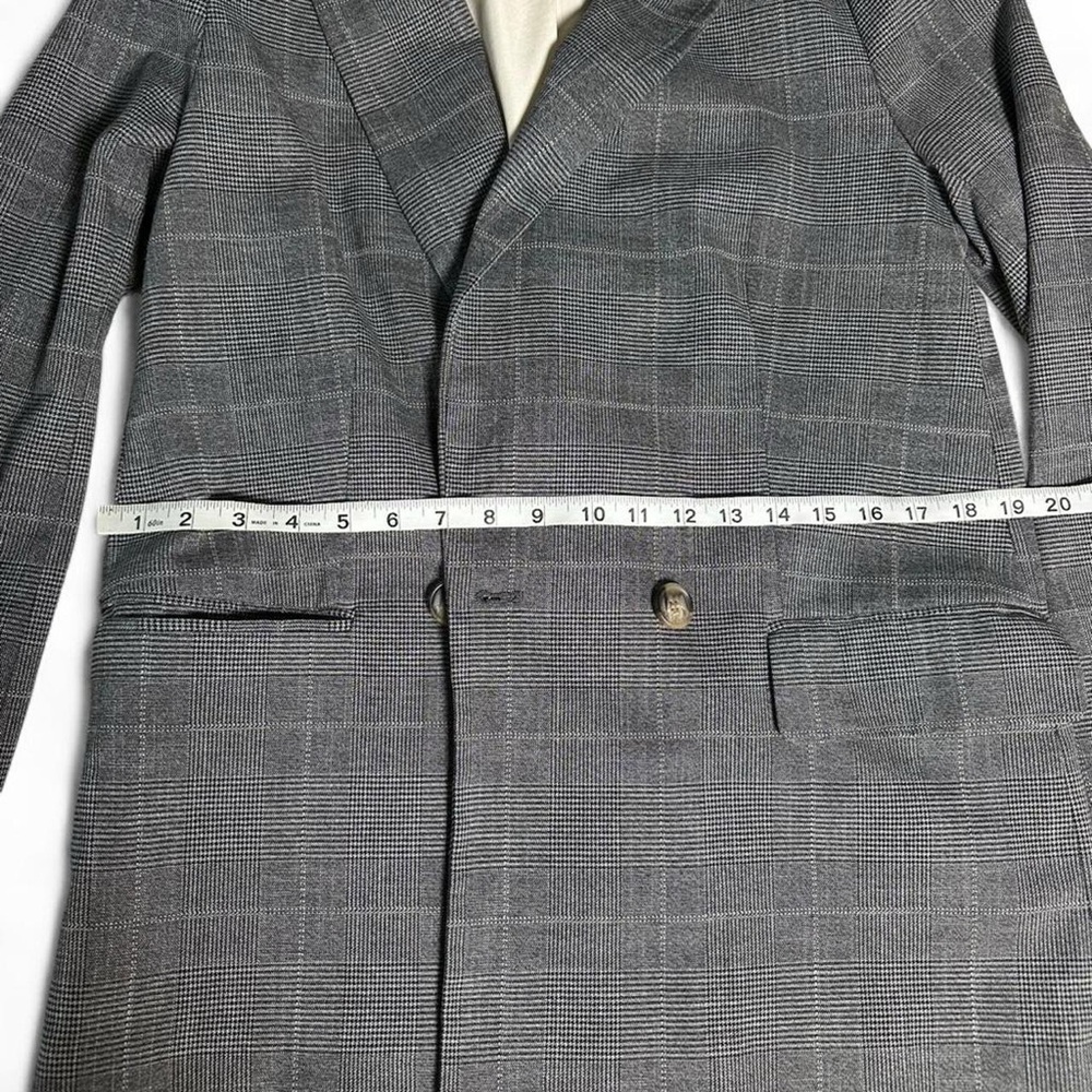 Blazer jacket black & gray double-breasted (oversized) - Picture 2 of 7